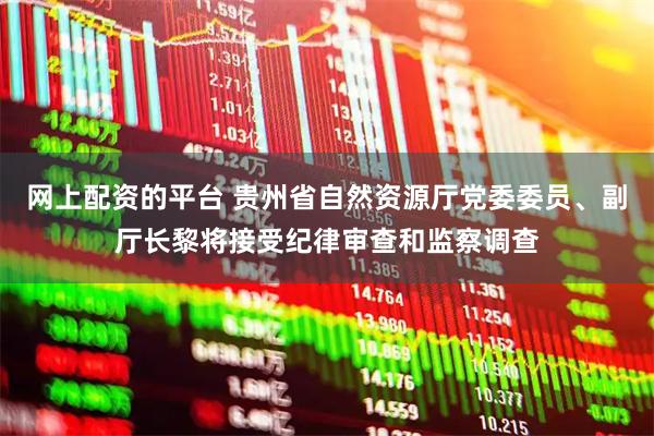 网上配资的平台 贵州省自然资源厅党委委员、副厅长黎将接受纪律审查和监察调查